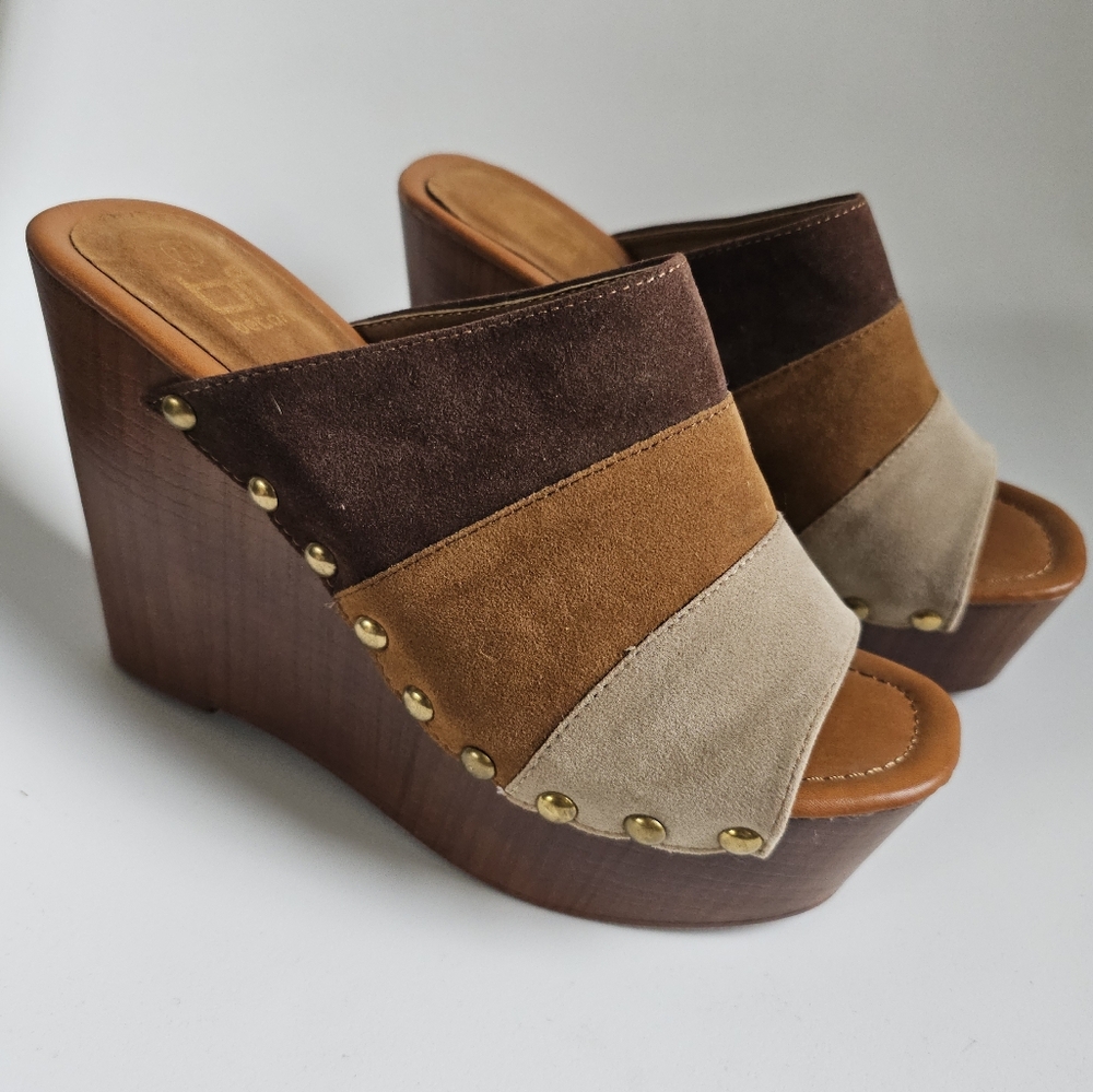 ☆ Bj BETANI Maden Retro Open Toe Clogs